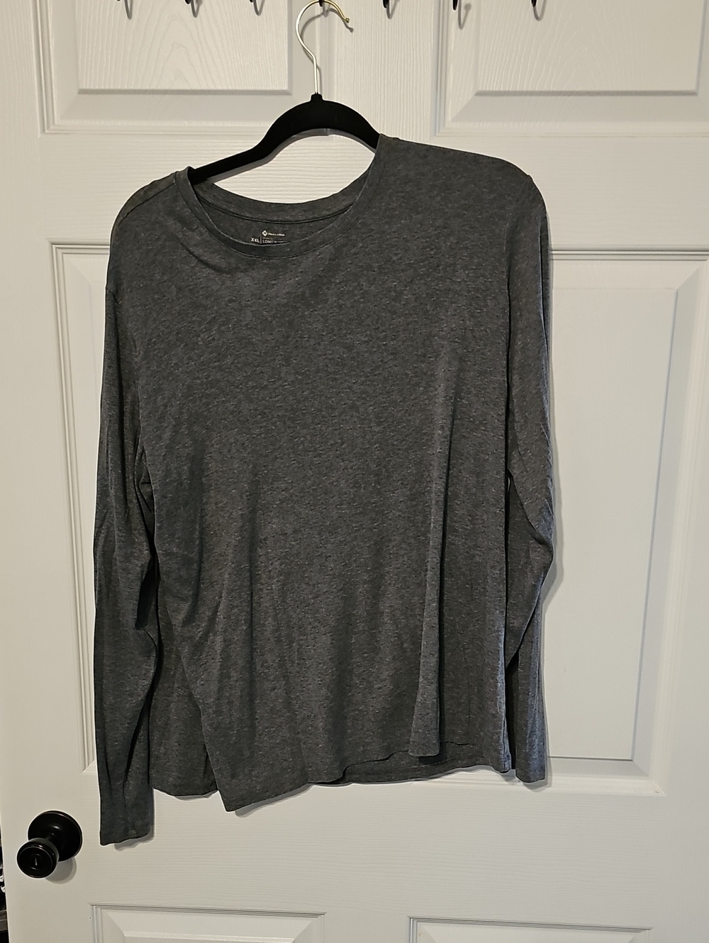 Men's Long Sleeve Crewneck Shirt - Dark Gray